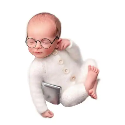 婴儿主题写真摄影毛衣 宝宝拍照连体衣 儿童摄影可爱新款针织哈衣