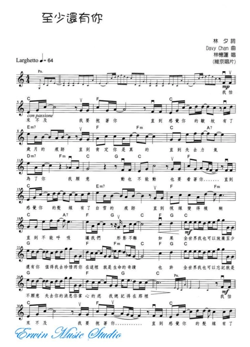 至少还有你 小提琴谱