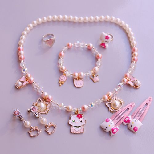 镶钻独角兽女童儿童宝宝女孩首饰公主珍珠项链项链