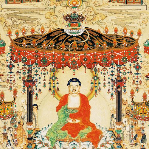 丁观鹏极乐世界庄严复古书画人物佛像国画真迹微喷国画