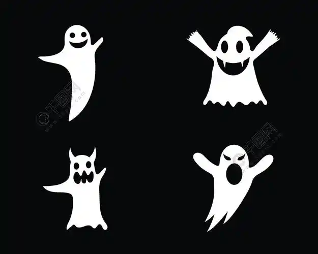 鬼图标矢量插画的平面设计特征