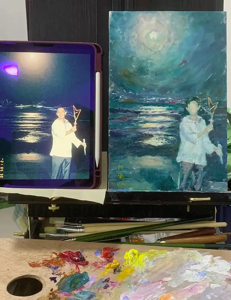 油画 #肖战 闪闪发光的大人 - 抖音