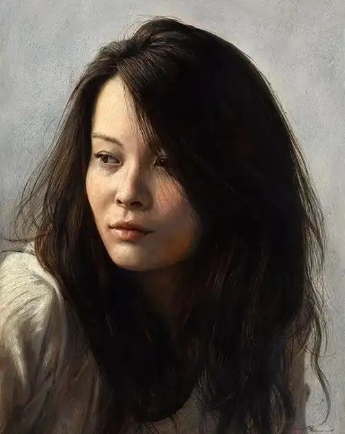 日本画家 osamu obi肖像人物油画作品欣赏