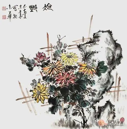 家中装饰挂画挂什么作品好国画菊花宣纸暗飘香