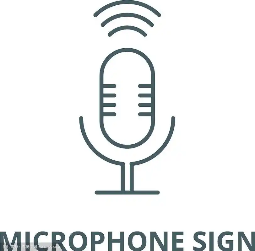 麦克风标志线图标线性概念