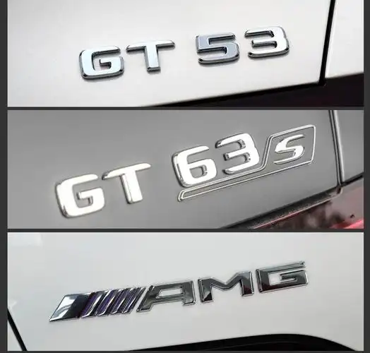 适用于奔驰新款gt改装车标amggt63s尾标叶子板v8字母黑色标志贴gt50请