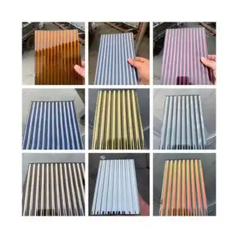 钢化玻璃超白长虹小灯芯条纹瓦楞磨砂压花玻璃柜门窗隔断屏风定制