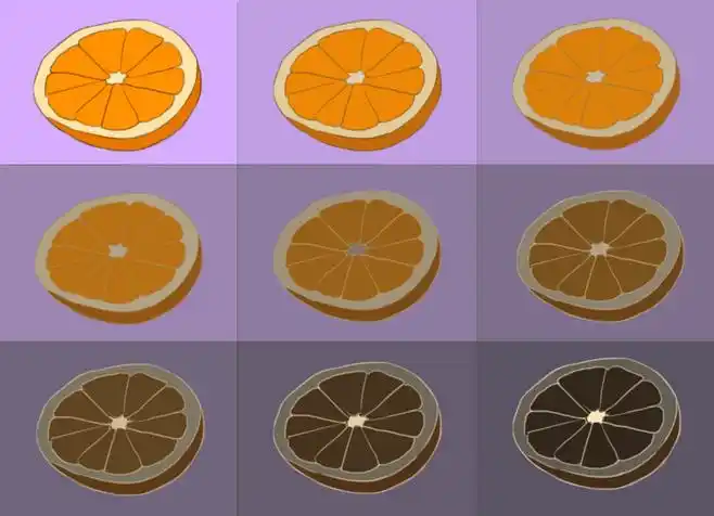 橘子纯度对比色彩构成