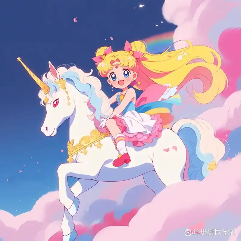 骑着独角兽的美少女来咯 #新头像的魅力# #微信头像# #原创头像# #ai