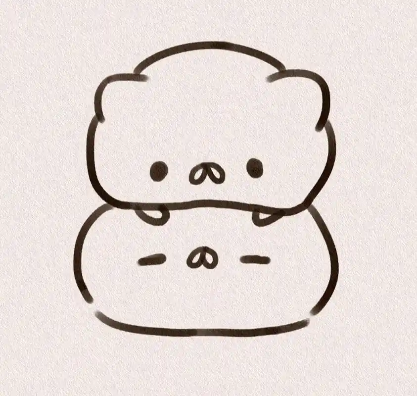 今日简笔画‖附过程~ 超萌肉肉小团子! 手帐素材/卡通/可爱团子