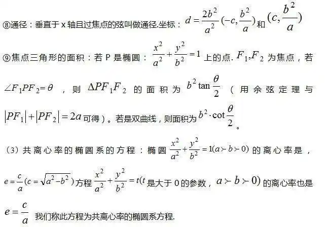 圆锥曲线方程知识点总结
