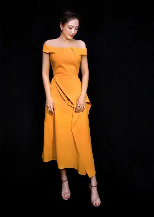 陈乔恩黄色连衣裙优雅写真图片33