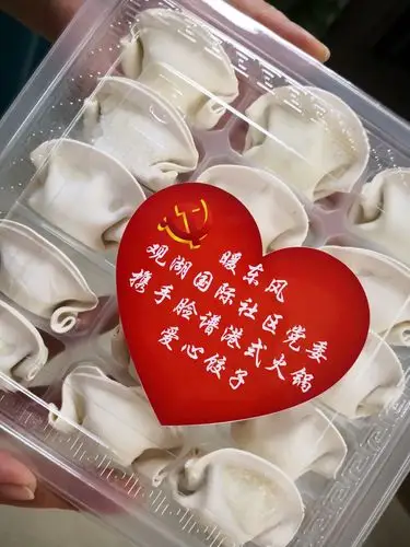 为空巢老人制作的爱心饺子精美礼盒