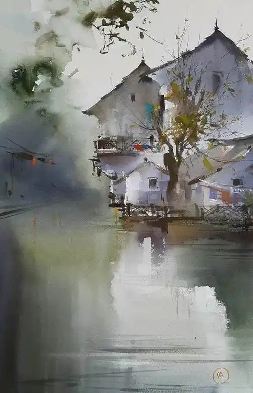 江南风景水彩画江南风景水彩画简单