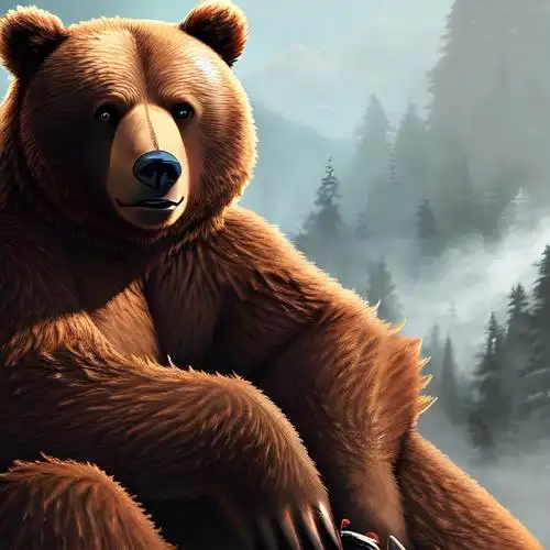 棕色熊头像图片