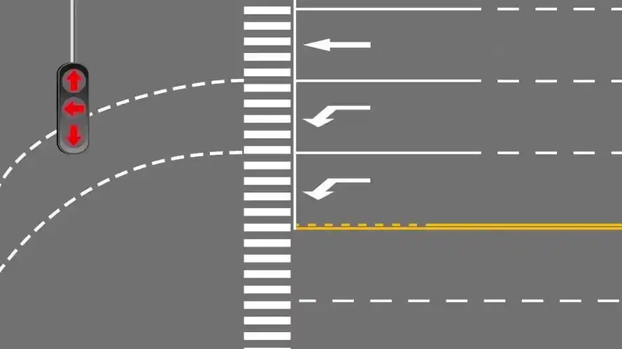 导向线和待转区你能分得清吗?右转不用看灯,转弯时却被扣了分!