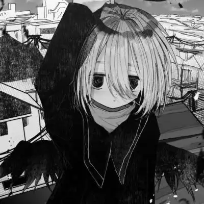 ins动漫女生头像黑白高清图片