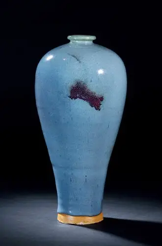【元 钧窑天蓝釉玫瑰紫斑梅瓶】拍卖品_图片_价格_鉴赏_元代以前陶瓷