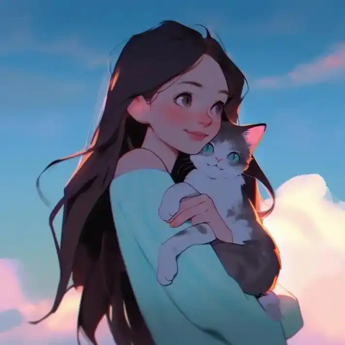 女生头像#抱猫头像 #治愈系猫咪 #可爱卡通头像 #可爱到爆 - 抖音