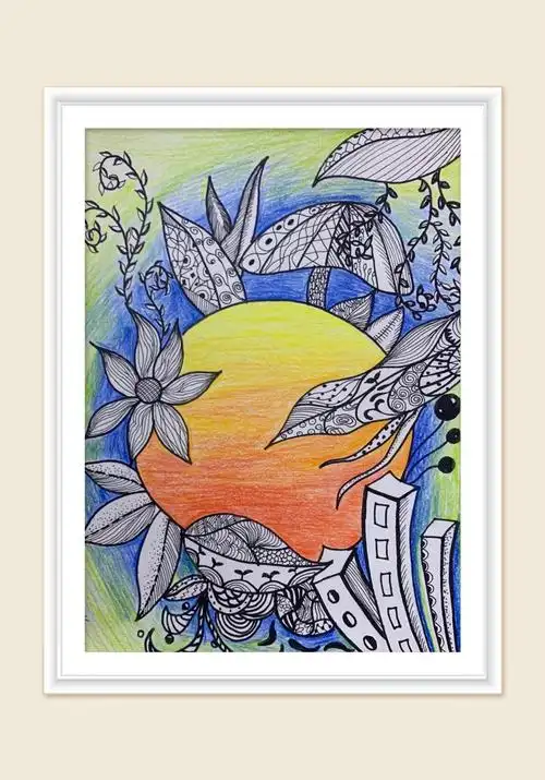 睢宁县乡村小学美术骨干教师培育站基本功大赛四字一画比赛之命题画