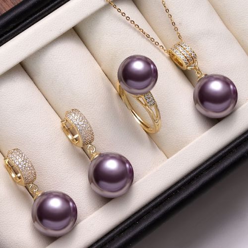 珍珠套装首饰三件套