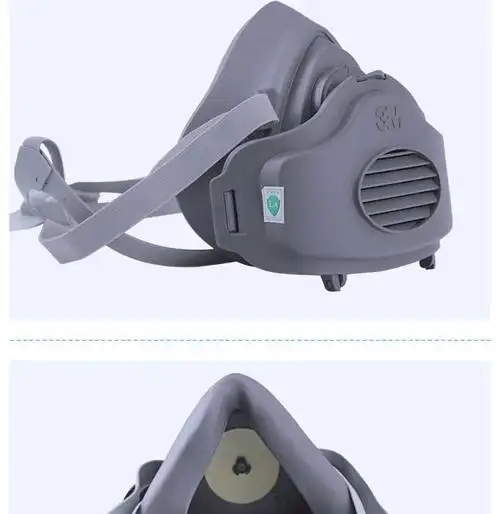 3m 3200 防毒面具 防护口罩喷漆实验防烟 防尘面罩 工业化工防毒