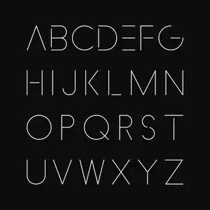 薄的简约字体.优雅的英文字母照片