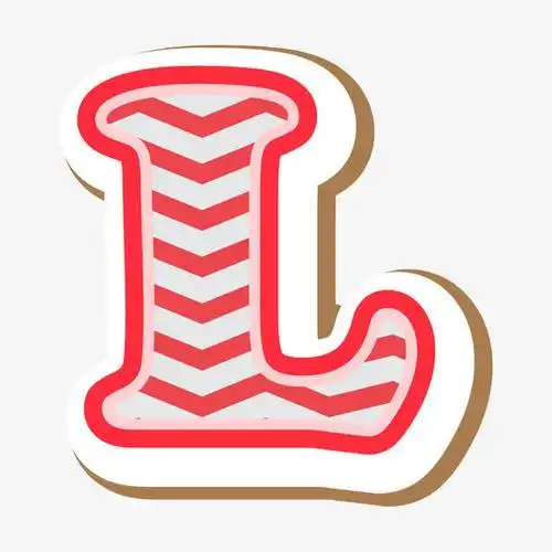 彩色剪纸英文字母l