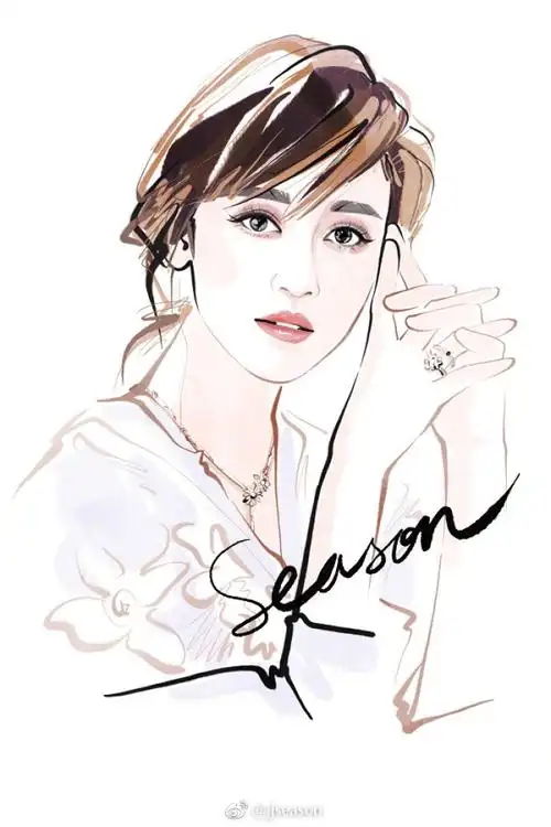 jjseason插画# #season时尚插画# ----- @陈乔恩 身着shiatzy chen