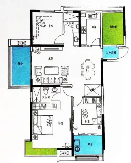 建华观园四期3室2厅2卫125㎡-详情