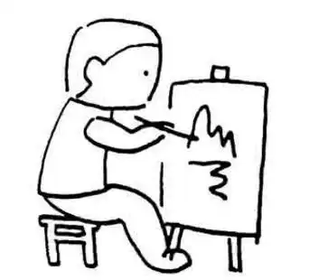 小朋友在画画的简笔画是怎么画的