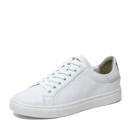 basto百思图秋季专柜同款白色软面牛皮革小白鞋女休闲鞋ypq31cm9