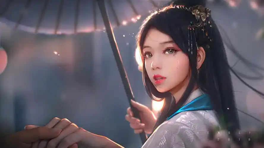 古风美女告别唯美意境4k动漫壁纸-桌面壁纸-556资源网