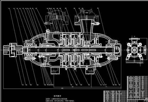 多级离心泵结构设计2d图机械cad素材