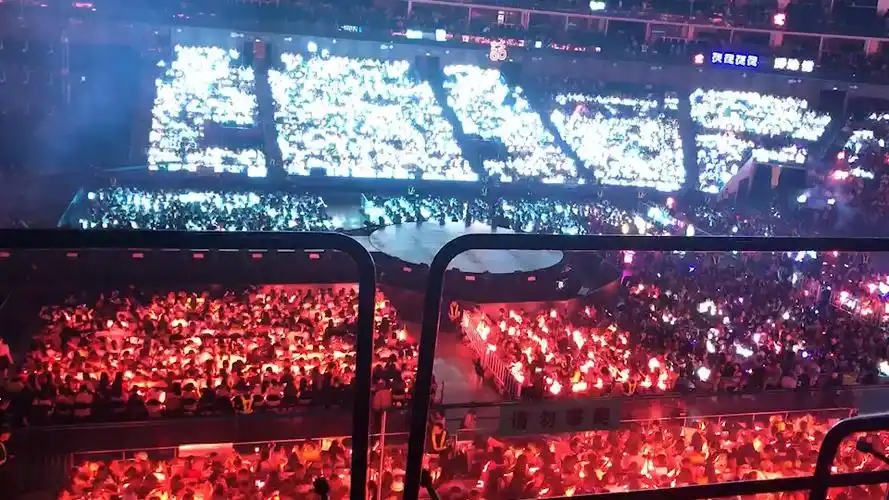 林彦俊尤长靖两家粉丝应援灯海