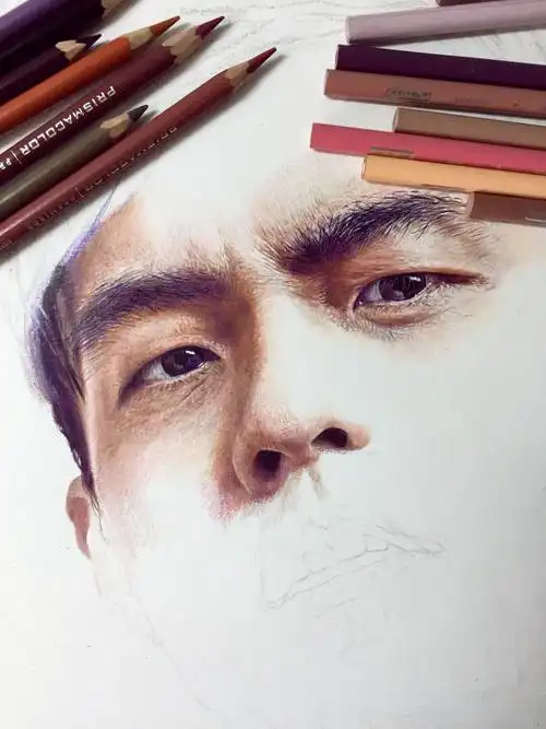 周杰伦彩铅画