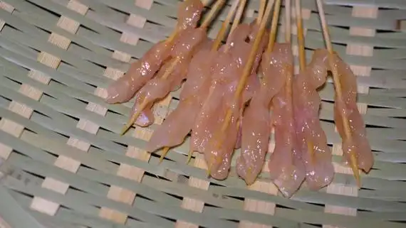 近景鸡肉串鸡胸肉串小串肉串钵钵鸡炸串烤串美食 (2)