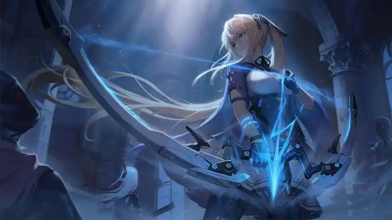 金发女孩弓箭骑士光城堡内4k高清动漫壁纸1920x1080