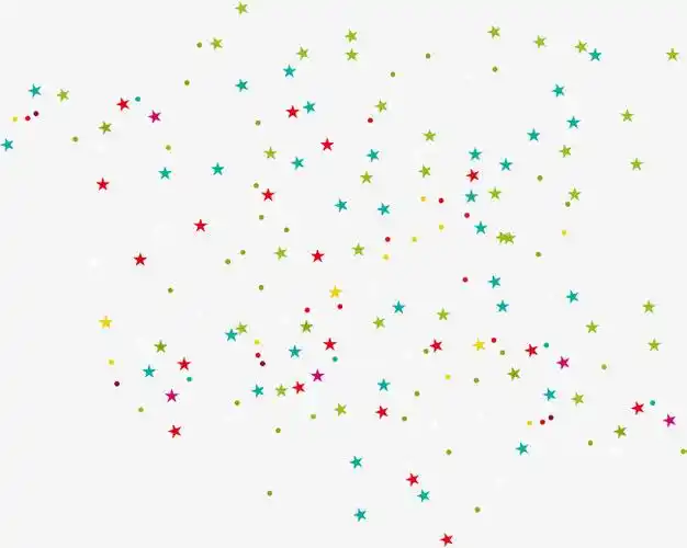 镭射流光炫彩彩色小星星装饰素材