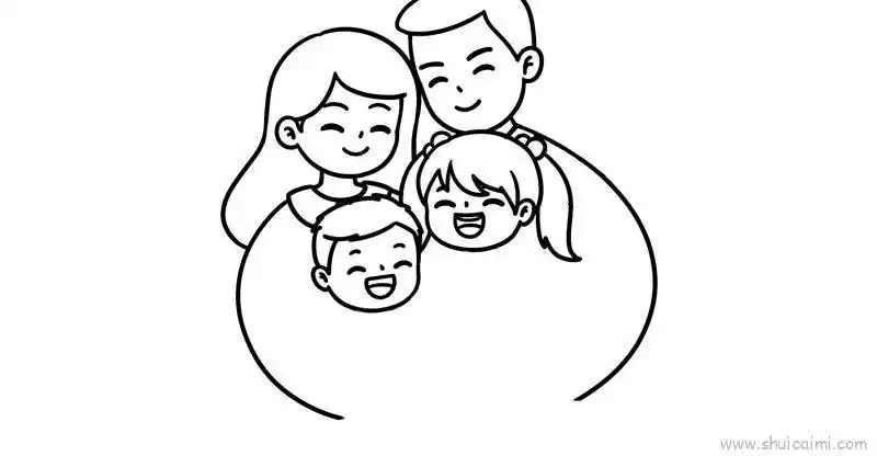 四口之家儿童画怎么画四口之家简笔画顺序