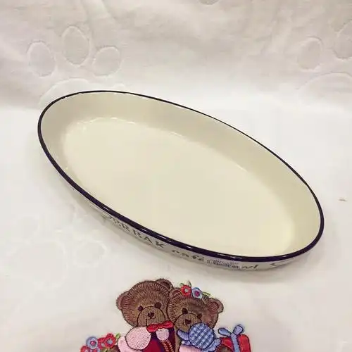 陶瓷鱼盘家用椭圆形盘子创意蒸鱼烤鱼深盘骨瓷盘