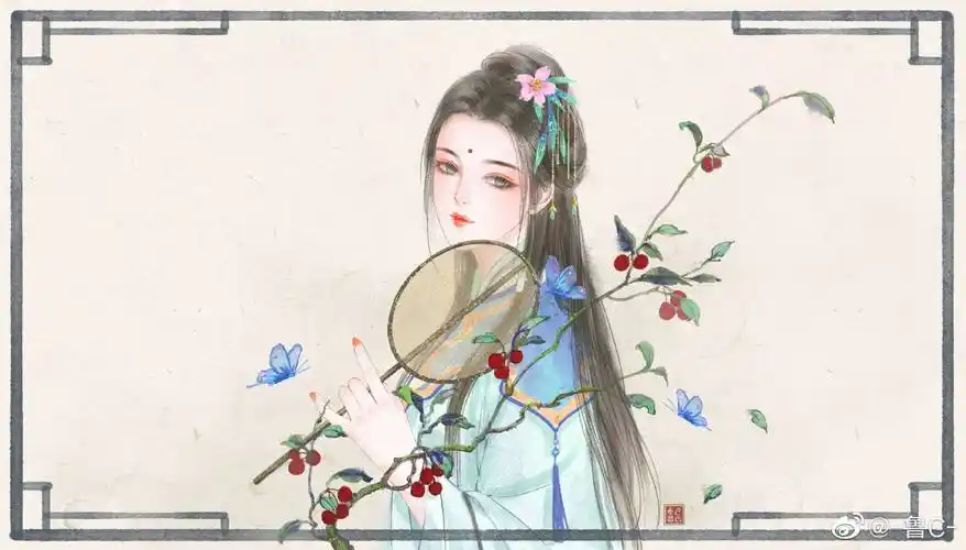 让你一眼就惊艳的古风美人图_插画_大佬_牛哇