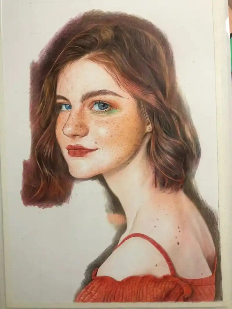 彩铅 #水彩人物 #肖像画 #彩铅手绘 #一起学画画 - 抖音