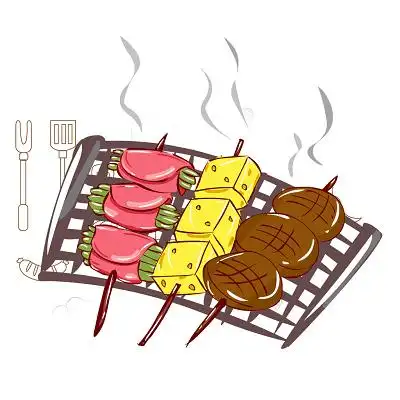 美食餐饮烧烤手绘png素材