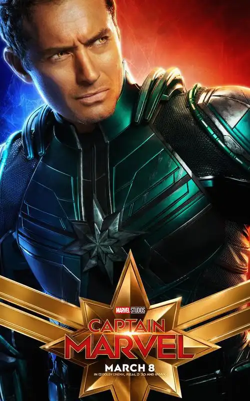 《惊奇队长》炫酷电影海报高清手机壁纸