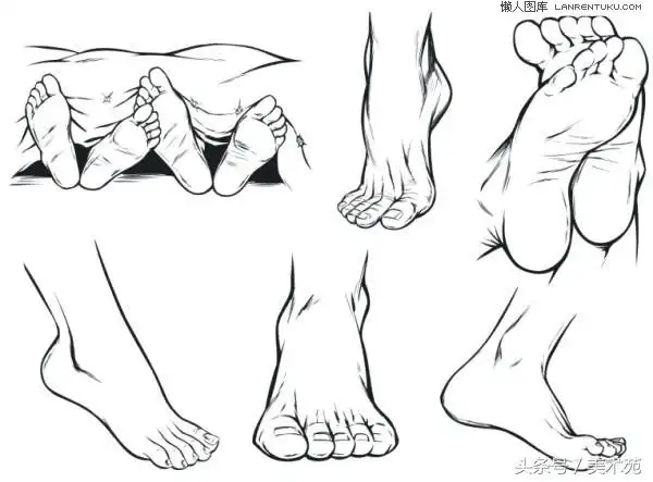 脚部的画法脚简笔画