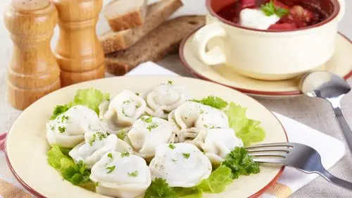 早餐饺子蔬菜调味料4k