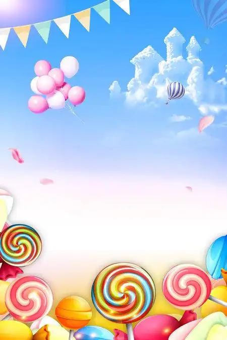 幼儿卡通棒棒糖梦幻儿童幼儿园背景模板