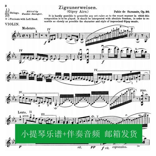 流浪者之歌小提琴谱萨拉萨蒂 钢琴伴奏 小提琴钢琴伴谱高清流行