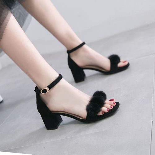 中跟凉鞋女大脚包后跟大码加宽加肥41一43夏胖脚宽肥粗跟胖妹妹鞋40